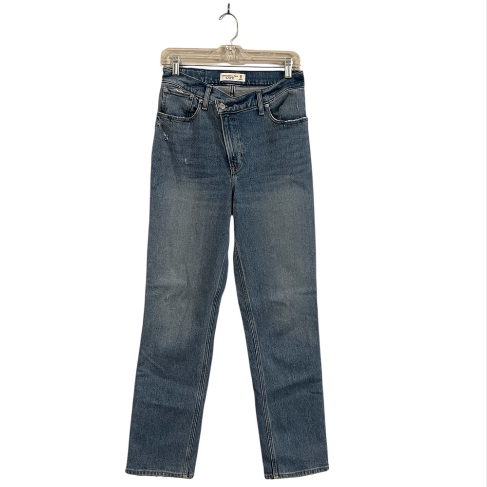 Abercrombie & Fitch The 90’s Straight Ultra High Rise Criss Cross Jeans 28/6R